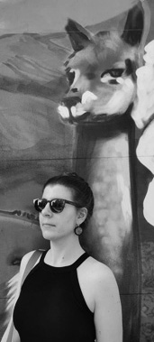 Portrait photo of Dessy in greyscale